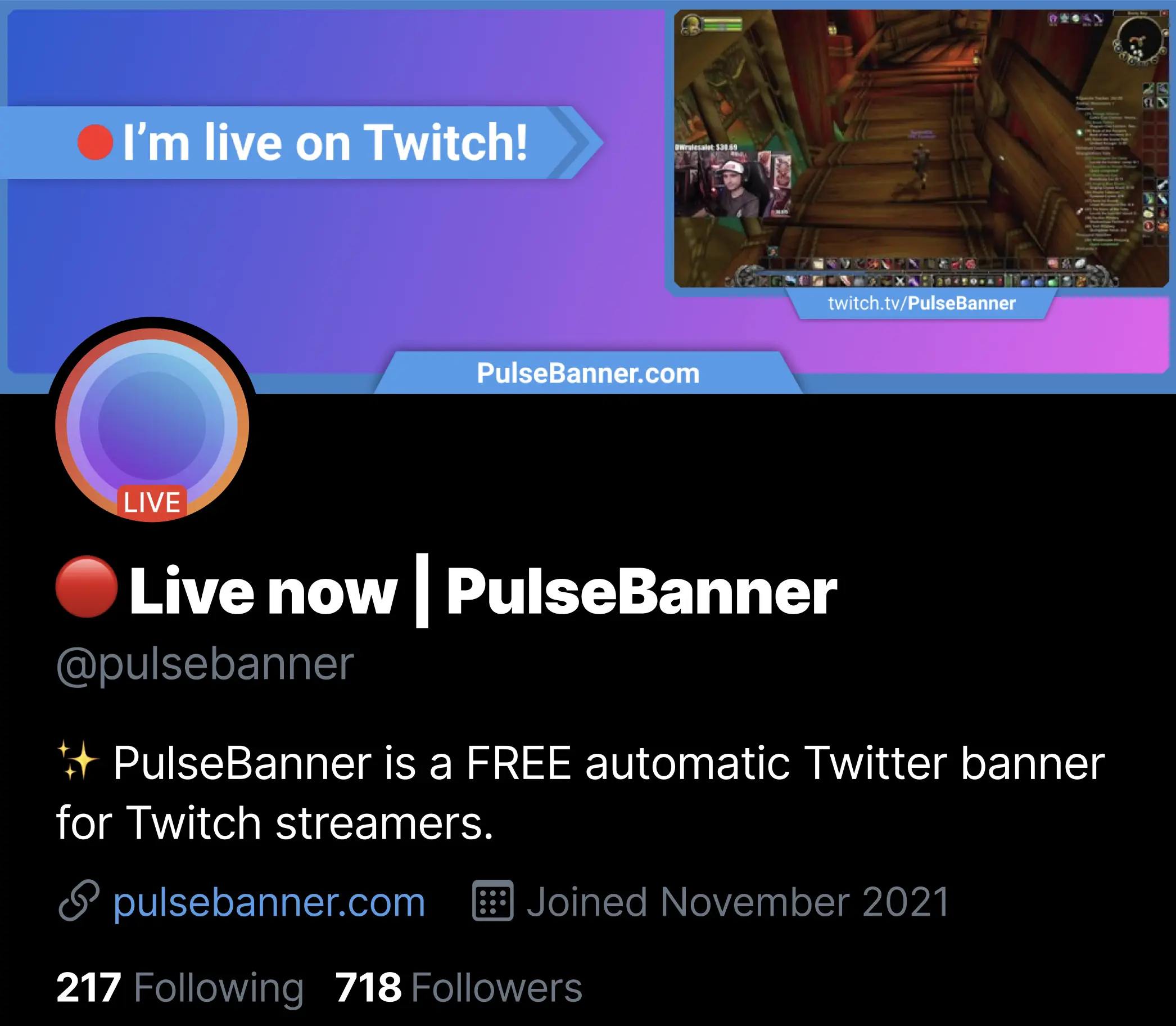 Live banner showcase